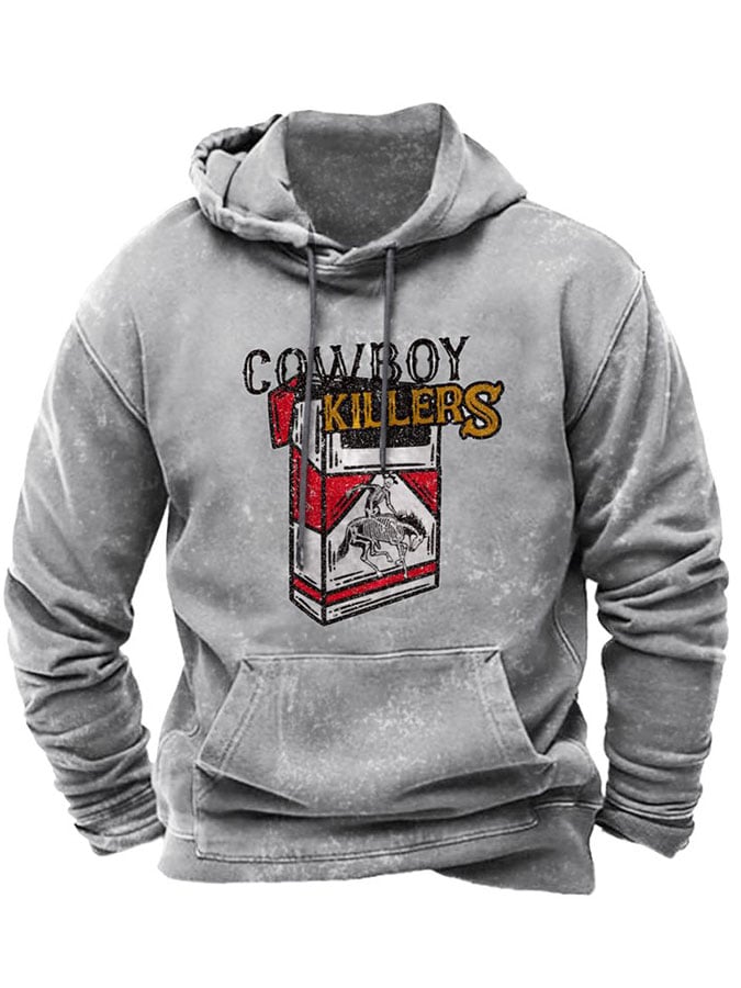 Sudadera con capucha con estampado del oeste de Cowboy Killers para hombre 