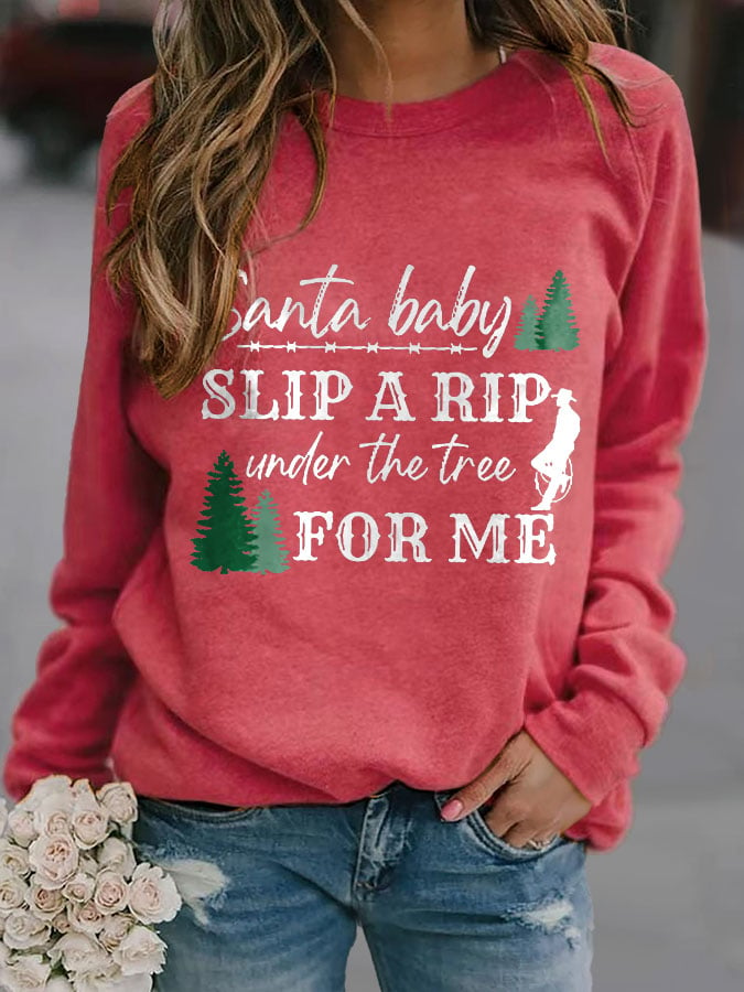 Casual Printed Long Sleeve Crewneck Sweatshirt