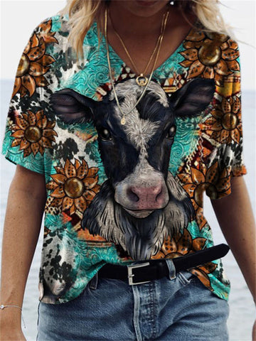 Lovely Cow Vintage Western Art Inspired T Shirt