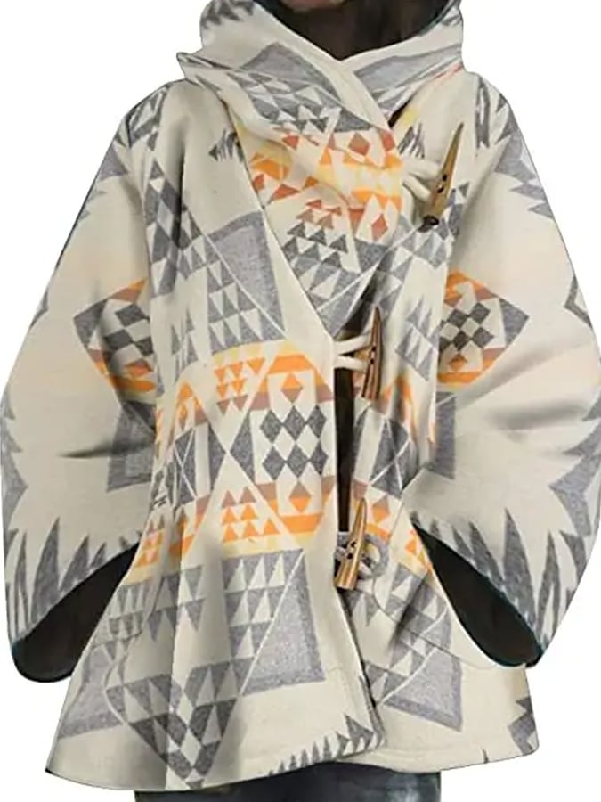 Poncho con capucha para mujer 