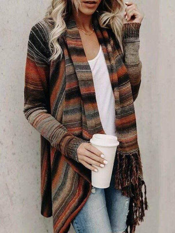 🔥Christmas Sale 🎁🎄-50% OFF-Loose Stripe Long Sleeve Women'S Knitwear