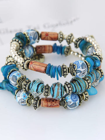 Wisherryy Bohemian Shell Clay Bracelet