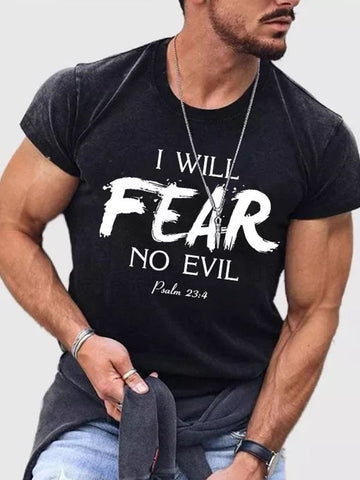 Camiseta informal con estampado I Will Fear No Evil para hombre 