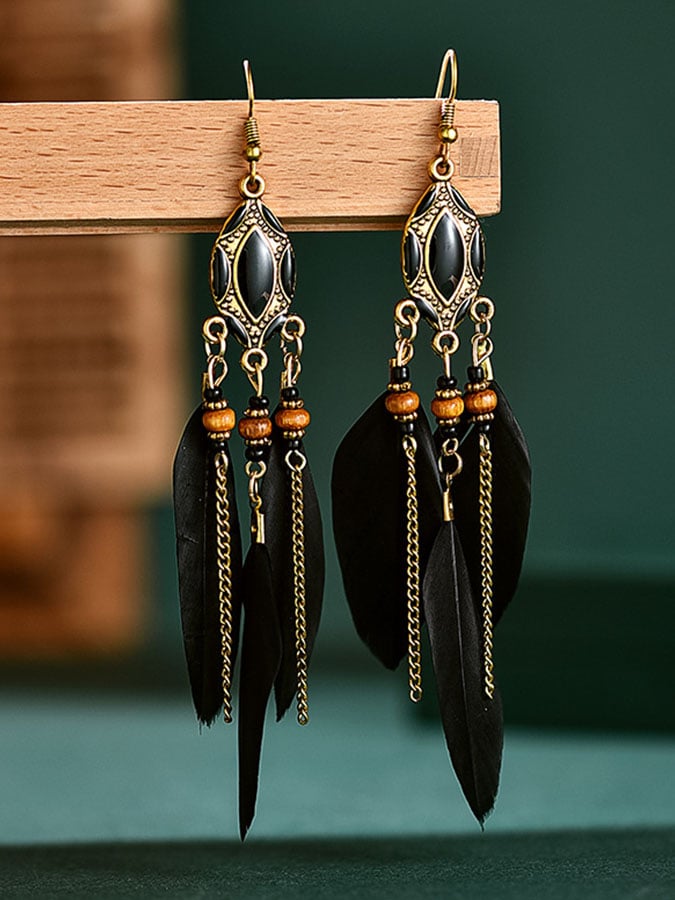 Pendientes de flecos bohemios 