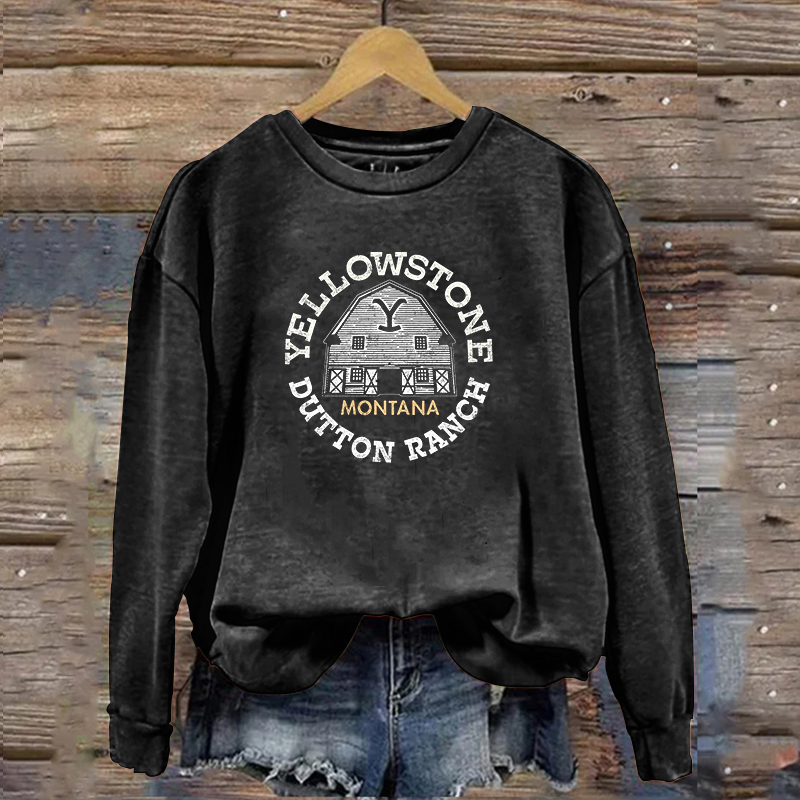 Dutton Ranch Montana Rustic Vintage Logo Classic Sweatshirt