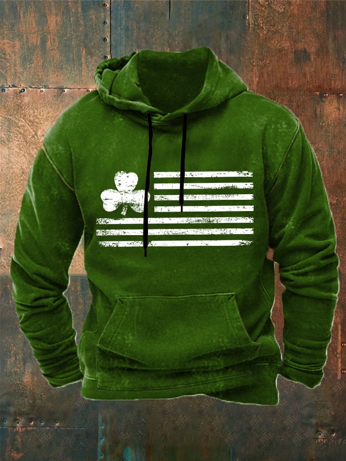 Sudadera con capucha informal con estampado del Día de San Patricio para hombre 