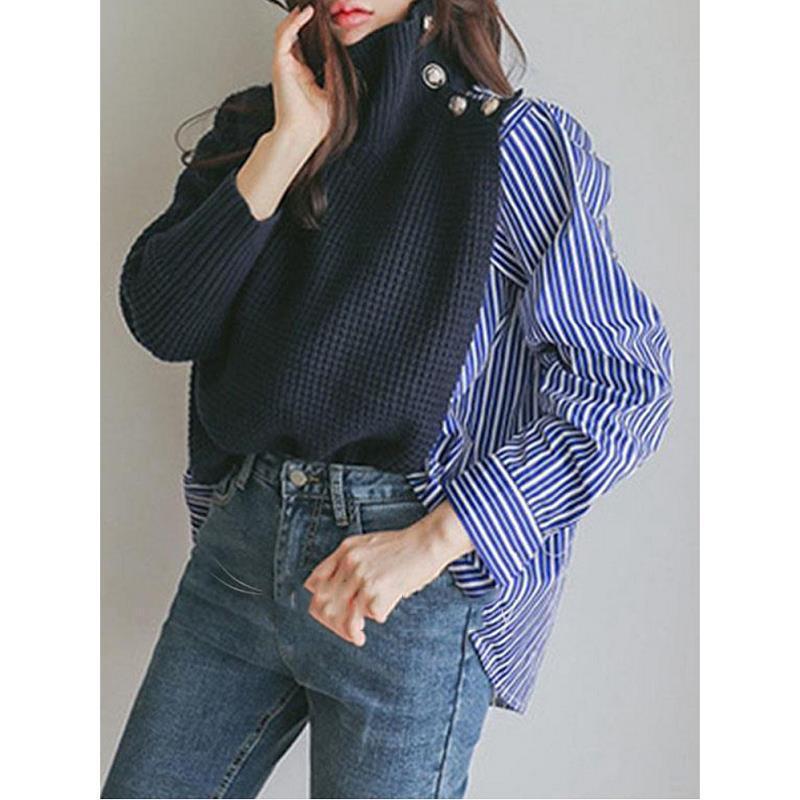 🔥Christmas Sale 🎁🎄-50% OFF-Stylish False Two Pieces Design Sweater Top