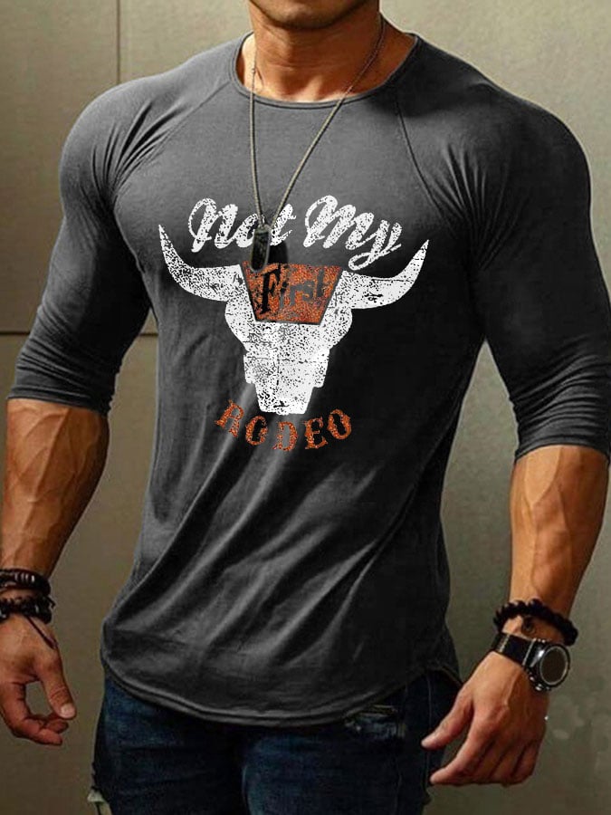 Camiseta de manga larga con estampado Not My Rodeo para hombre 