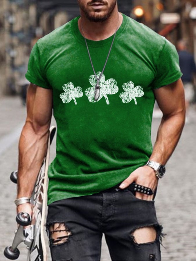 Camiseta de manga corta con estampado del Día de San Patricio para hombre 