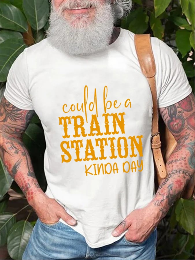 Camiseta con estampado "Podría ser una estación de tren" para hombre 