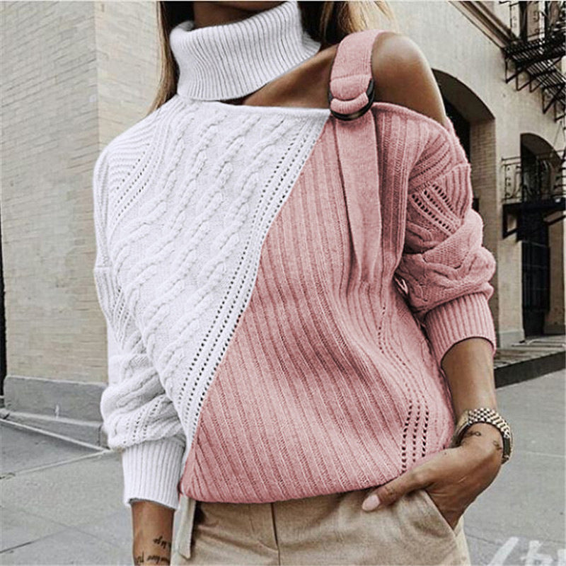 🔥Christmas Sale 🎁🎄-50% OFF-Casual Color Patchwork Sweater