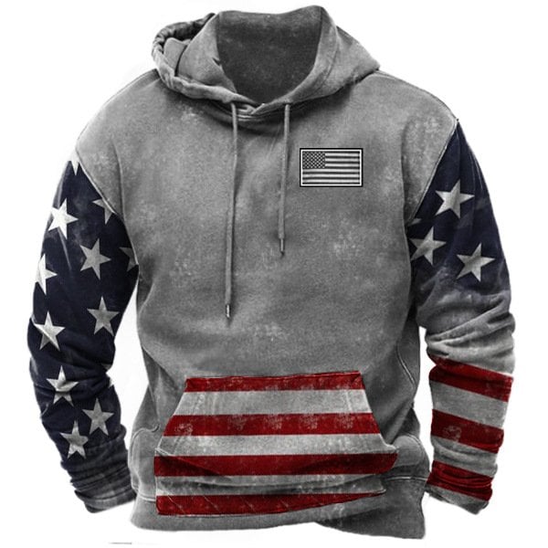 Men's Vintage American Flag Hoodie