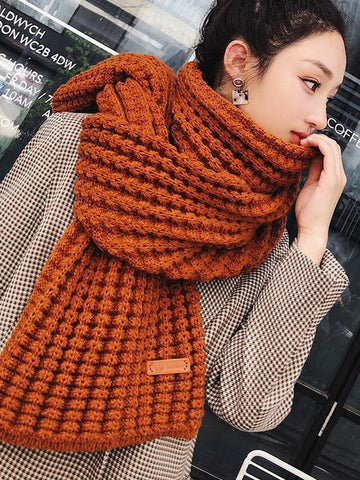 🔥Christmas Sale 🎁🎄-50% OFF-New Winter Knitted Scarf Fashion Women Warm Pashmina  Thickened Wool Scarf