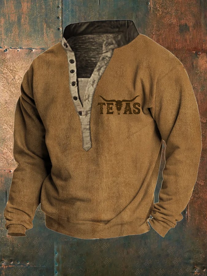 Sudadera con capucha desgastada Western Vintage Longhorn para hombre 