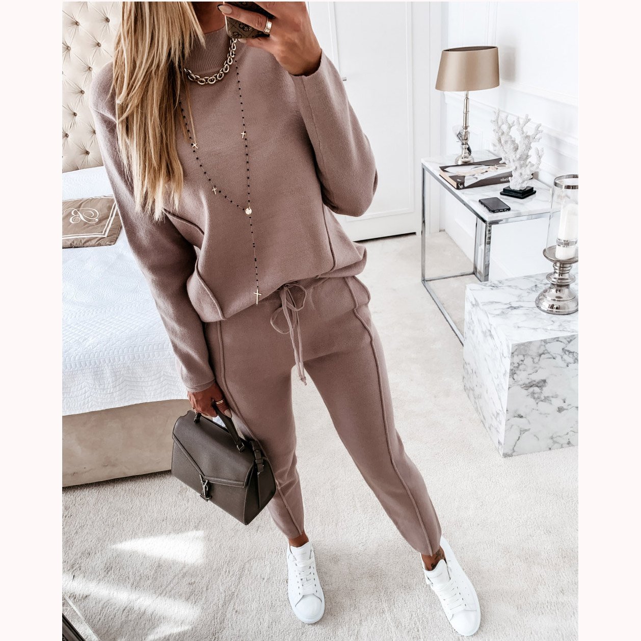 🔥Christmas Sale 🎁🎄-50% OFF-Casual Loose Long Sleeve Knitted Women's Suit