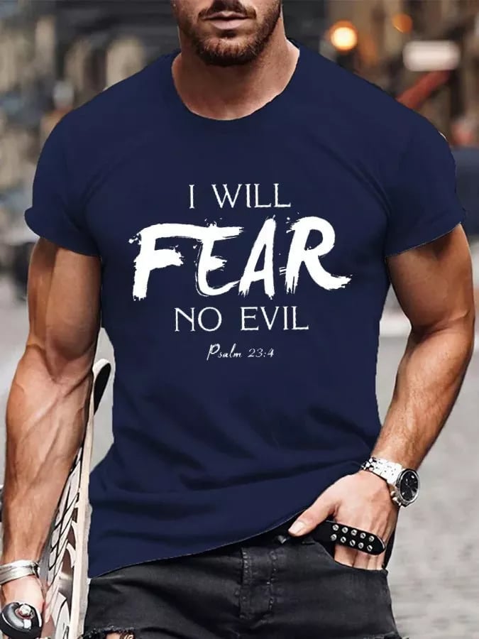 Camiseta informal con estampado I Will Fear No Evil para hombre 