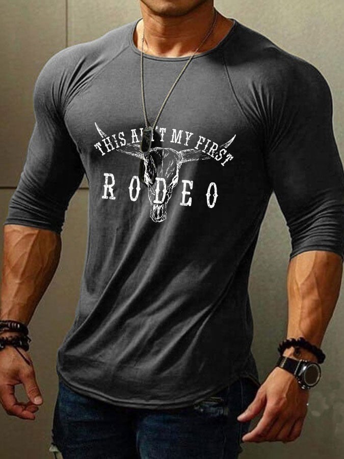 Camiseta de manga larga con estampado Not My Rodeo para hombre 