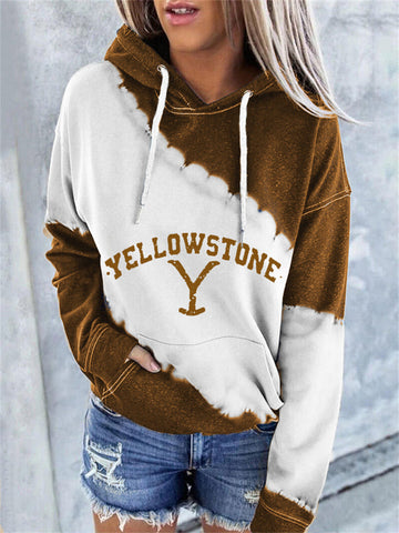 Western Logo Graphic Tie Dye Hoodie