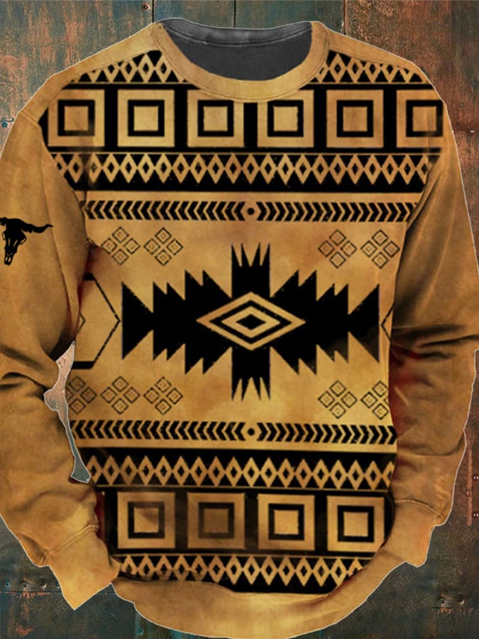 Sudadera con capucha de manga larga Western Aztec Teleox para hombre 