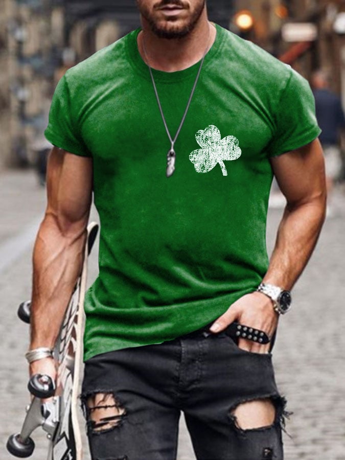 Camiseta de manga corta con estampado del Día de San Patricio para hombre 