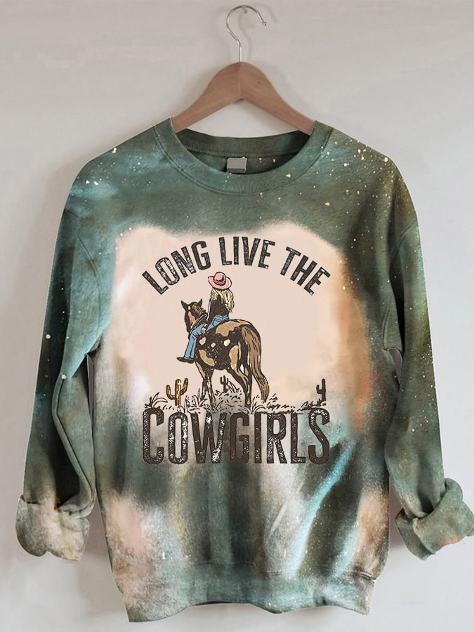 Sudadera casual con efecto tie-dye vintage Long Live The Cowgirls para mujer 