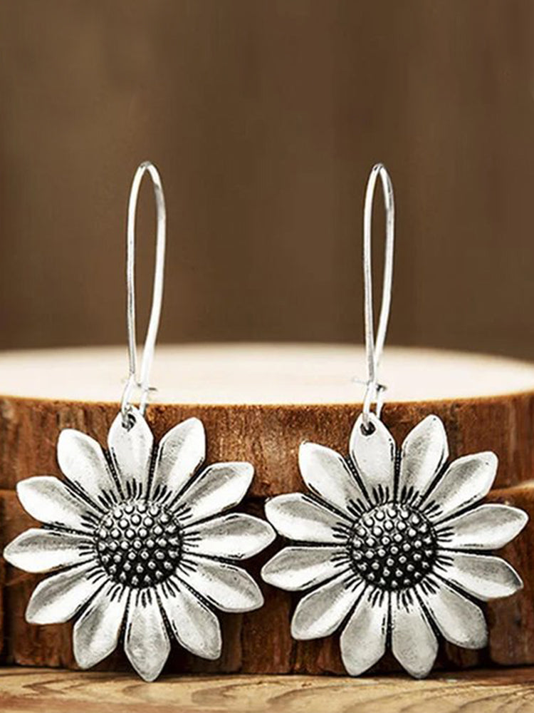 Wisherryy Western Vintage 3D Sunflower Earrings