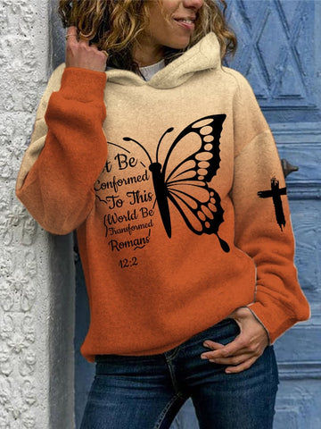 Women's Do Not Be Conformed To This World Be Transformed Print Hooded Sweatshirt