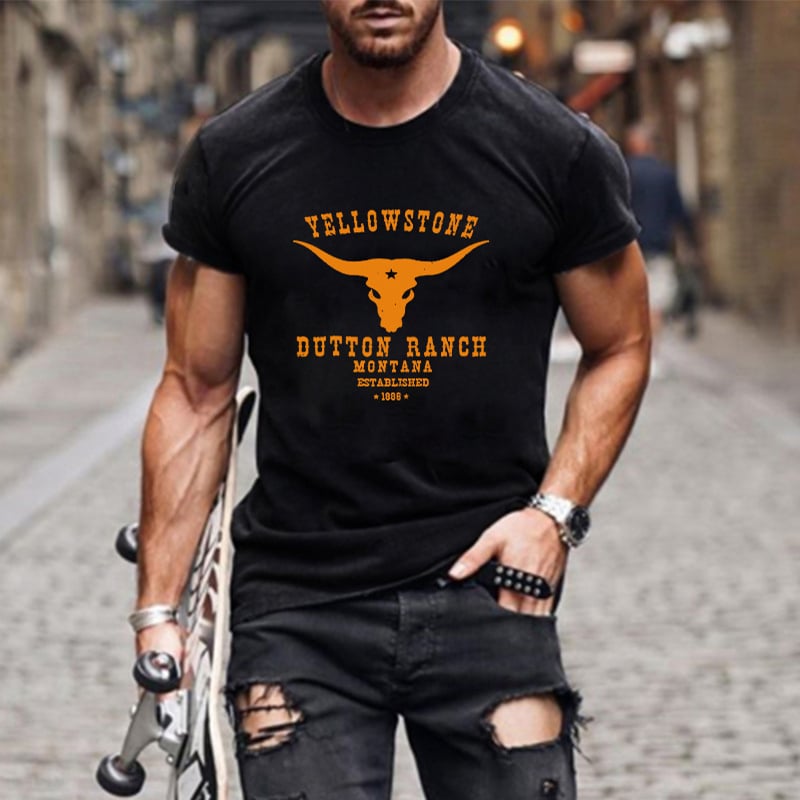 Camiseta de manga corta estampada para hombre 