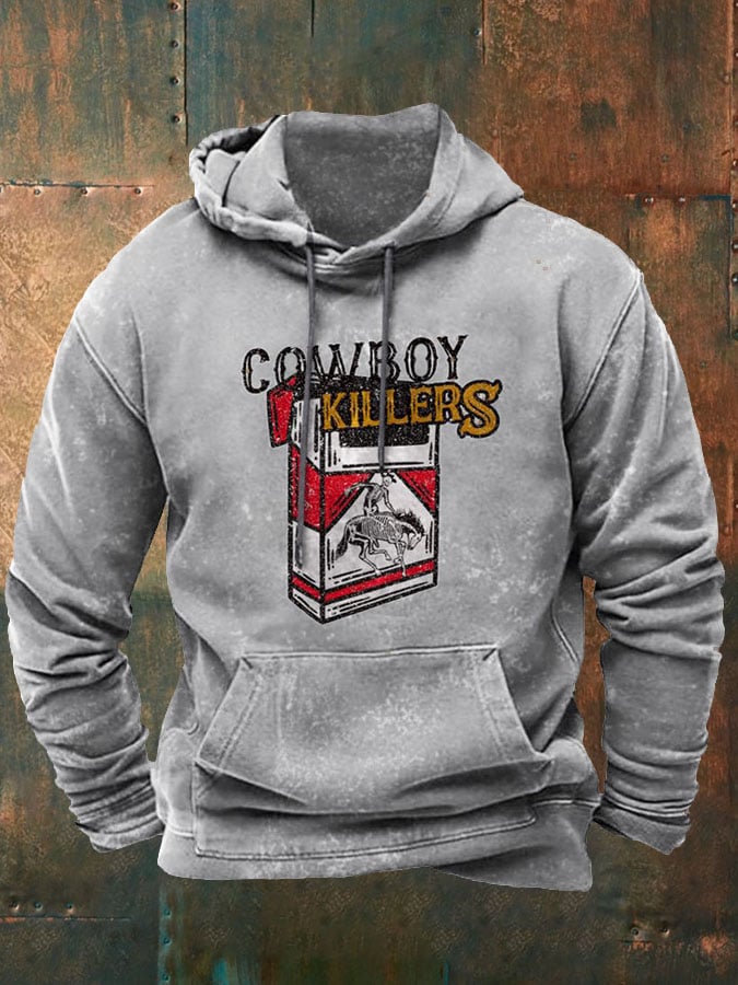 Men's Vintage Cowboy Killers Western Print Hoodie