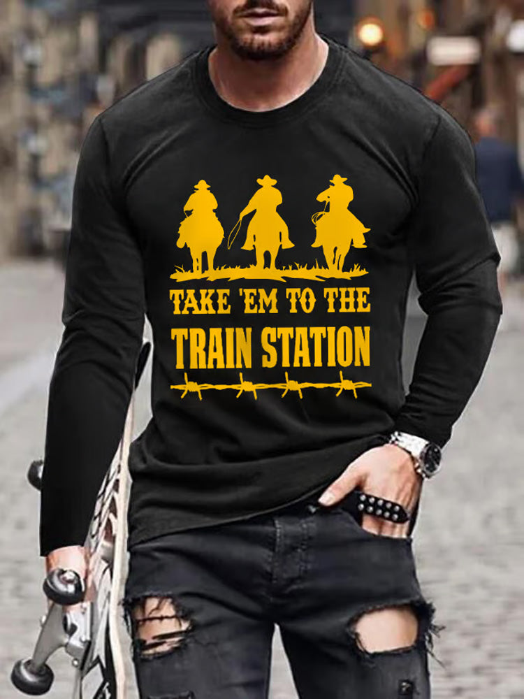 Men's Take 'em To The Train Station Print Sweatshirt