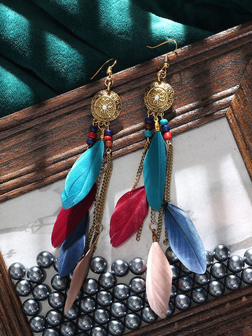 Pendientes de flecos bohemios 