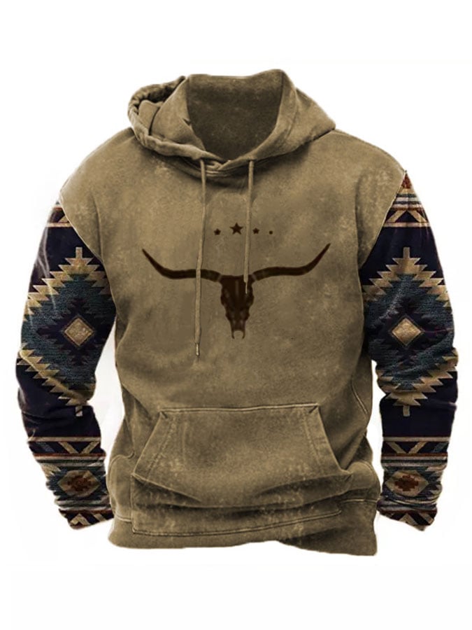 Sudadera con capucha estilo western vintage para hombre 