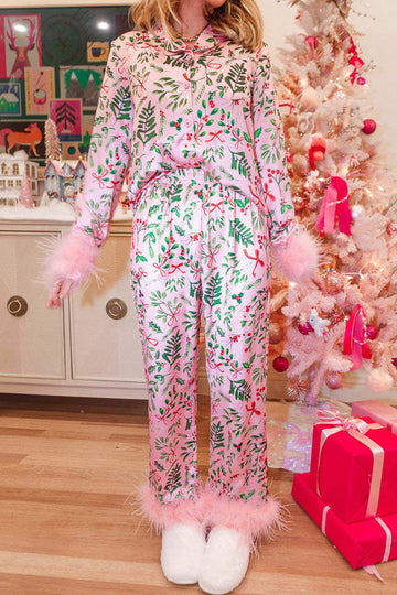 Christmas Printed Fuzzy Parent-child Outfits Loungewear