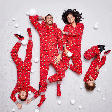 Light Bulbs Pattern Family Matching Christmas Jumpsuits