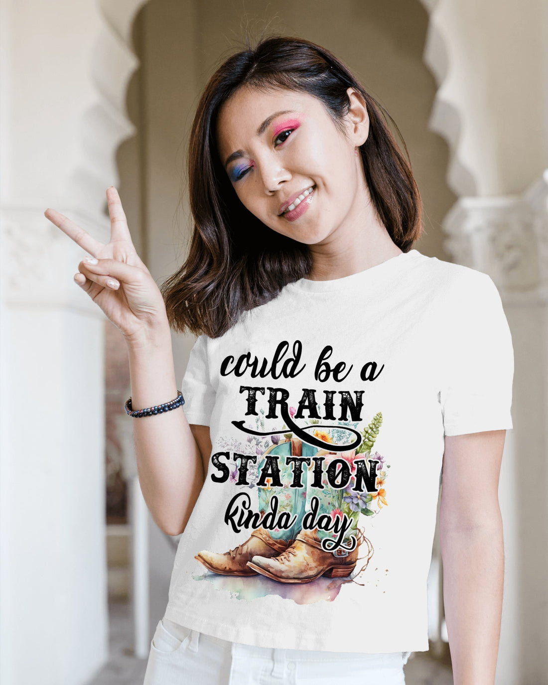 Women T-shirt, Western Shirt, Could Be A Train Station Kinda Day T-Shirt