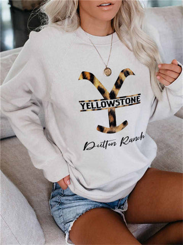 Western Leopard Logo Print Sweatshirt