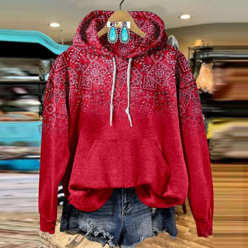 Paisley Casual Hoodie Sweatshirt