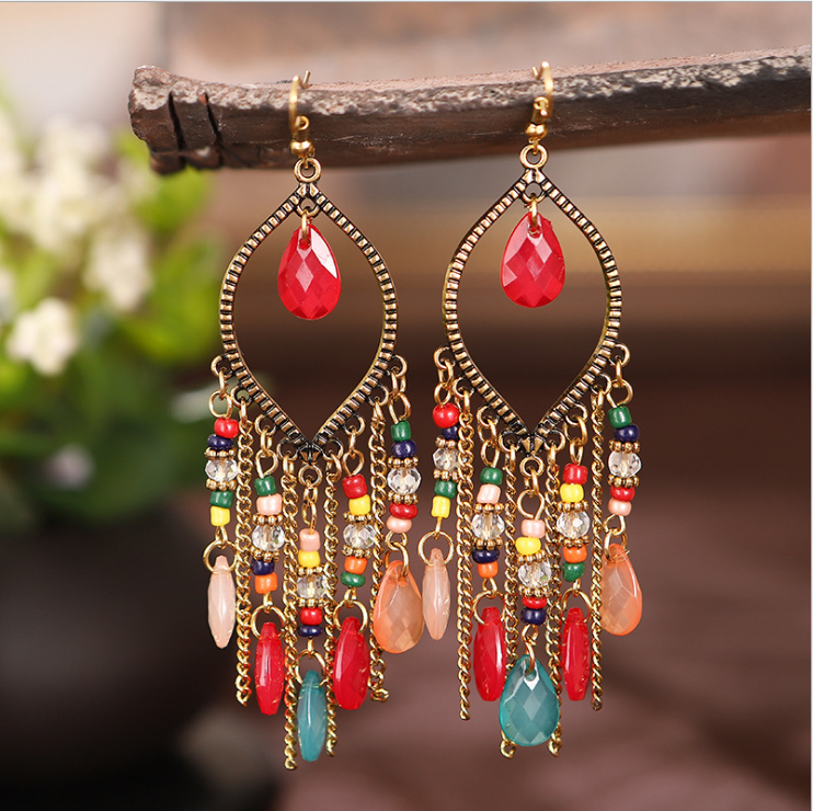 Wisherryy Ladies Casual Hollow Chain Earrings