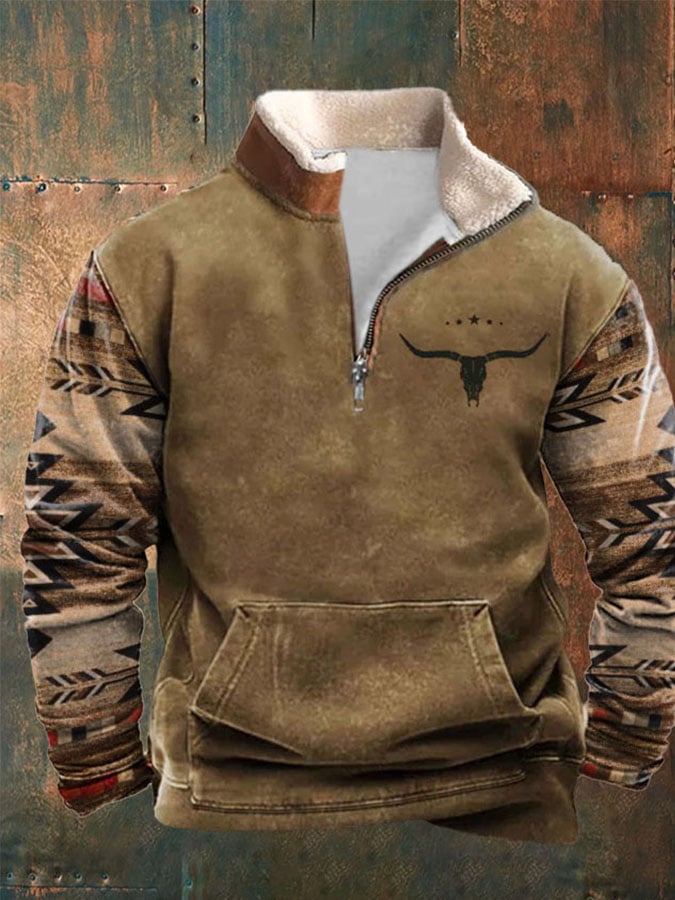 Sudadera informal de manga larga con cuello alto y cremallera 