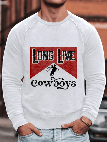 Men's LONG LIVE COWBOYS Print Sweatshirt