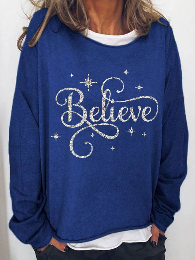 Suéter estampado casual Believe para mujer 