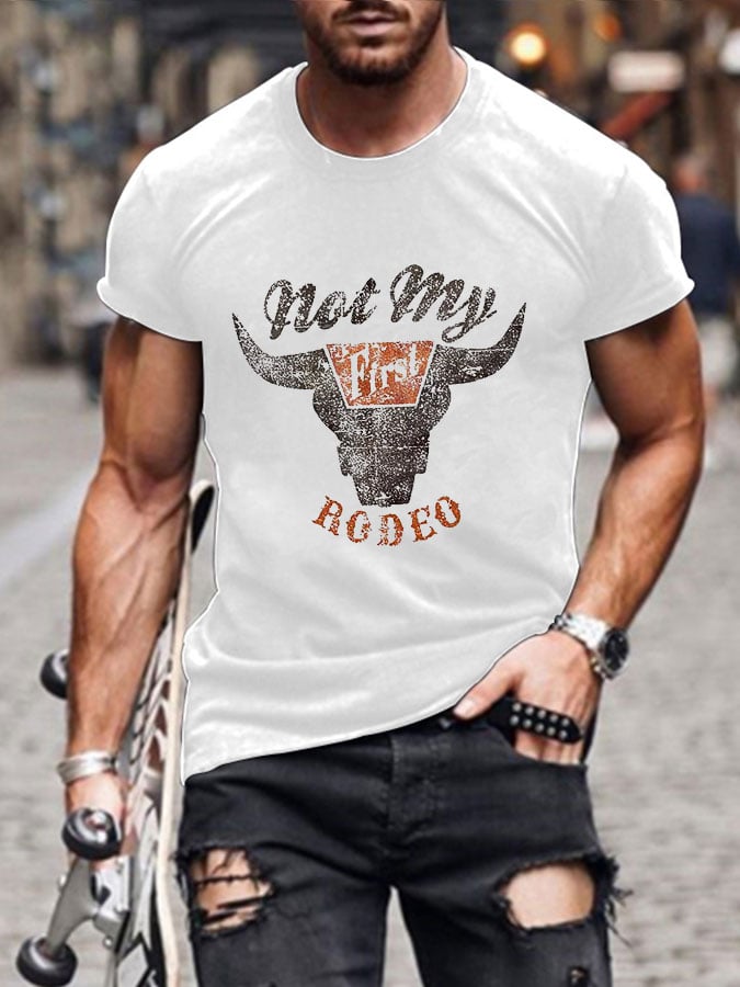 Camiseta de manga corta con estampado Not My Rodeo para hombre 