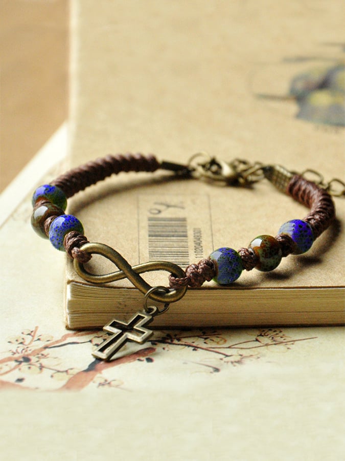 Women's Retro Ethnic Cross Adjustable Bracelet