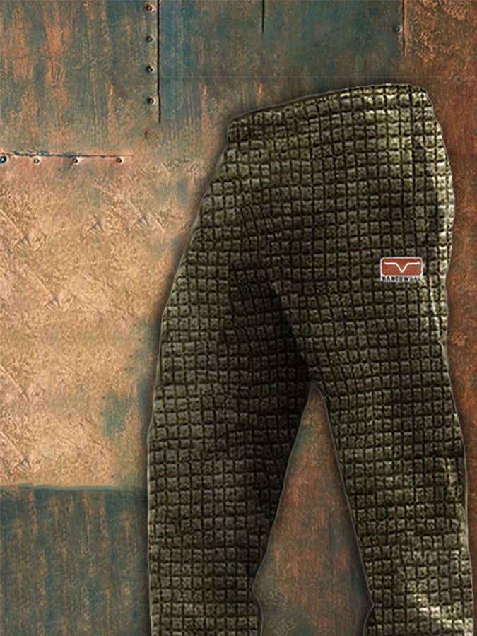 Pantalones deportivos con estampado de gofres vintage para hombre 