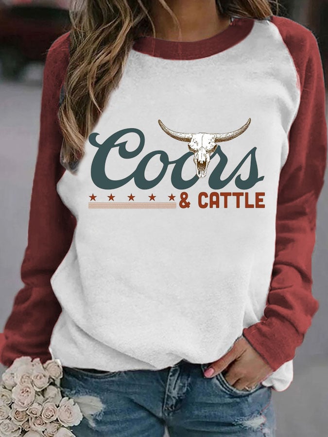 Western Style Women'S Printed Sweatshirt