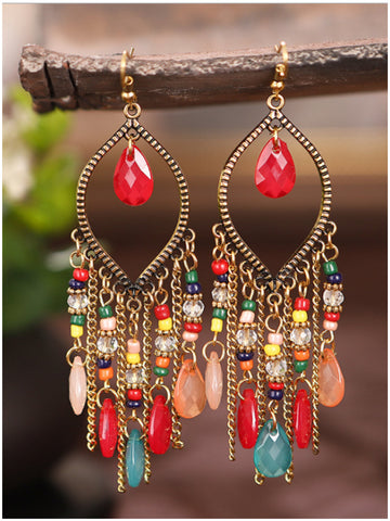 Wisherryy Ladies Casual Hollow Chain Earrings