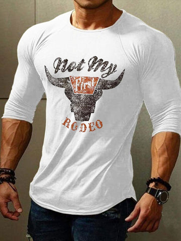 Camiseta de manga larga con estampado Not My Rodeo para hombre 