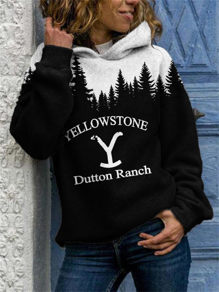 Western Logo Dark Forest Contrast Hoodie