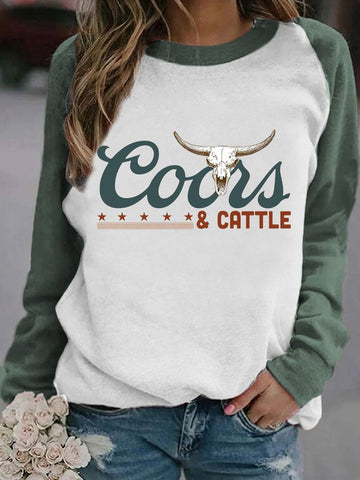 Western Style Women'S Printed Sweatshirt