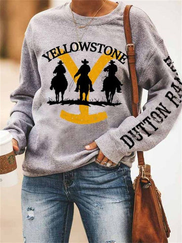 Western Inspired Graphic Cozy Sweatshirt